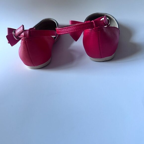 Janie and Jack Girl's Pieced Ballet Flat. Red, white, Navy Blue. Size - 7 - Picture 8 of 10